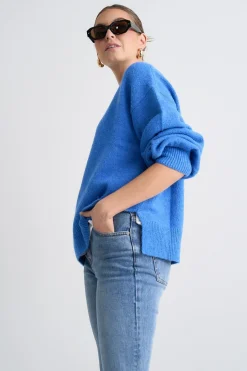 Ivy + Jack Harvest Azure Blue V Neck Knit Jumper