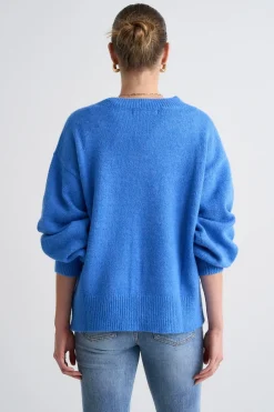 Ivy + Jack Harvest Azure Blue V Neck Knit Jumper