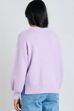 Ivy + Jack Harvest Dusty Lilac V Neck Knit Jumper