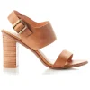 Walnut Havana Tan Leather Block Heel Shoe
