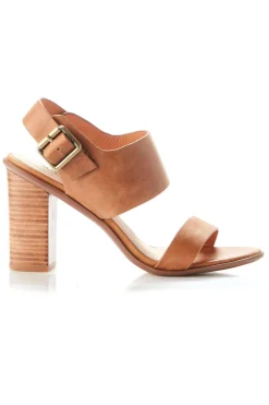 Walnut Havana Tan Leather Block Heel Shoe