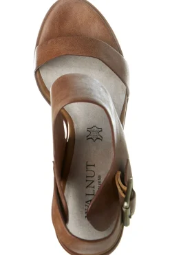 Walnut Havana Tan Leather Block Heel Shoe