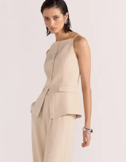 Staple The Label Hayden Beige Longline Vest Top