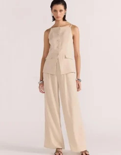 Staple The Label Hayden Beige Longline Vest Top