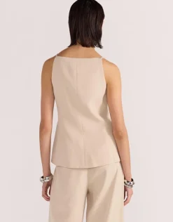 Staple The Label Hayden Beige Longline Vest Top