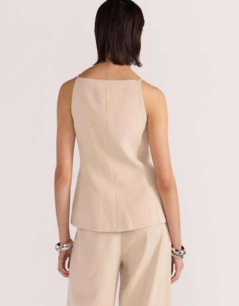 Staple The Label Hayden Beige Longline Vest Top