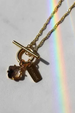 Love Lunamei Healing 18k Gold Plate with EOL Herkimer Quartz Fob Bracelet