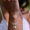 Love Lunamei Healing Sterling Silver Plate EOL with Herkimer Quartz Fob Bracelet