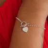 Georgia Mae Heart Fob Silver Bracelet