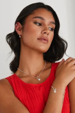 Georgia Mae Heart Fob Silver Necklace
