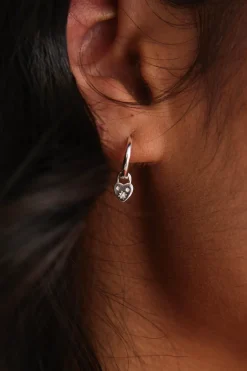 Georgia Mae Heart Locket Sleeper EOL Silver Earrings