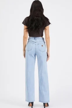 Abrand Jeans 94 High Wide Walk Away Light Blue Denim Jean