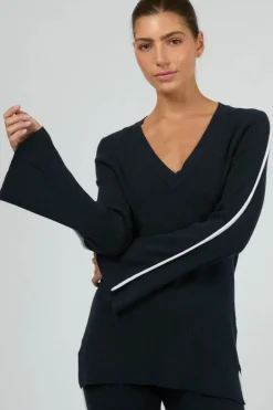 Silent Theory Highland Navy Knit Top