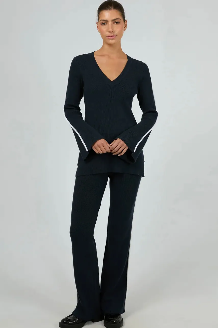 Silent Theory Highland Navy Knit Top