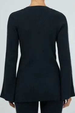 Silent Theory Highland Navy Knit Top