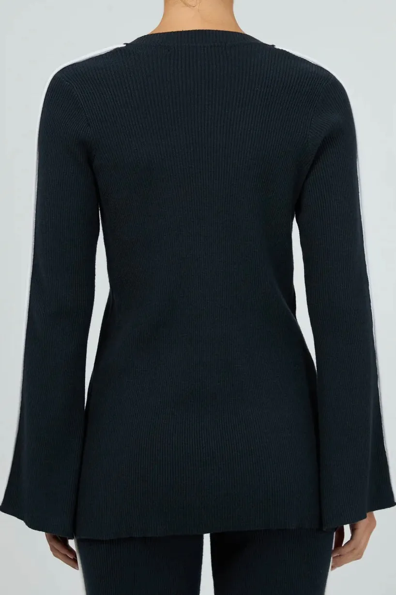 Silent Theory Highland Navy Knit Top