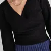Among the Brave Honest Black Ballerina Soft Rib Knit Wrap