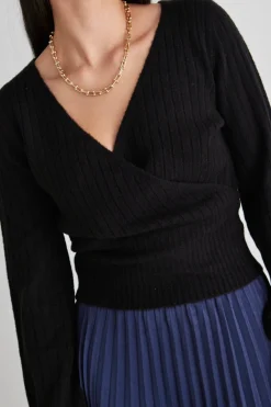 Among the Brave Honest Black Ballerina Soft Rib Knit Wrap