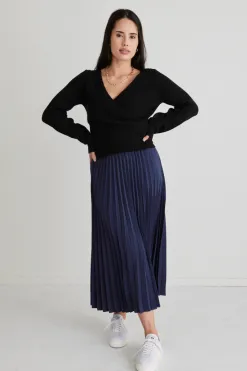 Among the Brave Honest Black Ballerina Soft Rib Knit Wrap