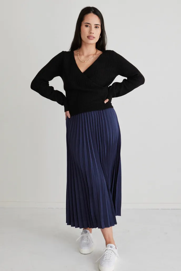Among the Brave Honest Black Ballerina Soft Rib Knit Wrap