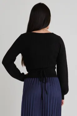 Among the Brave Honest Black Ballerina Soft Rib Knit Wrap