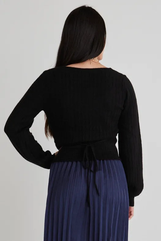 Among the Brave Honest Black Ballerina Soft Rib Knit Wrap