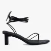 Sol Sana Honey Black Ankle Strap Mid Heel