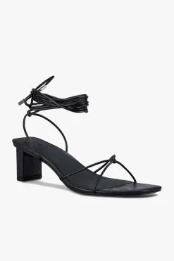 Sol Sana Honey Black Ankle Strap Mid Heel