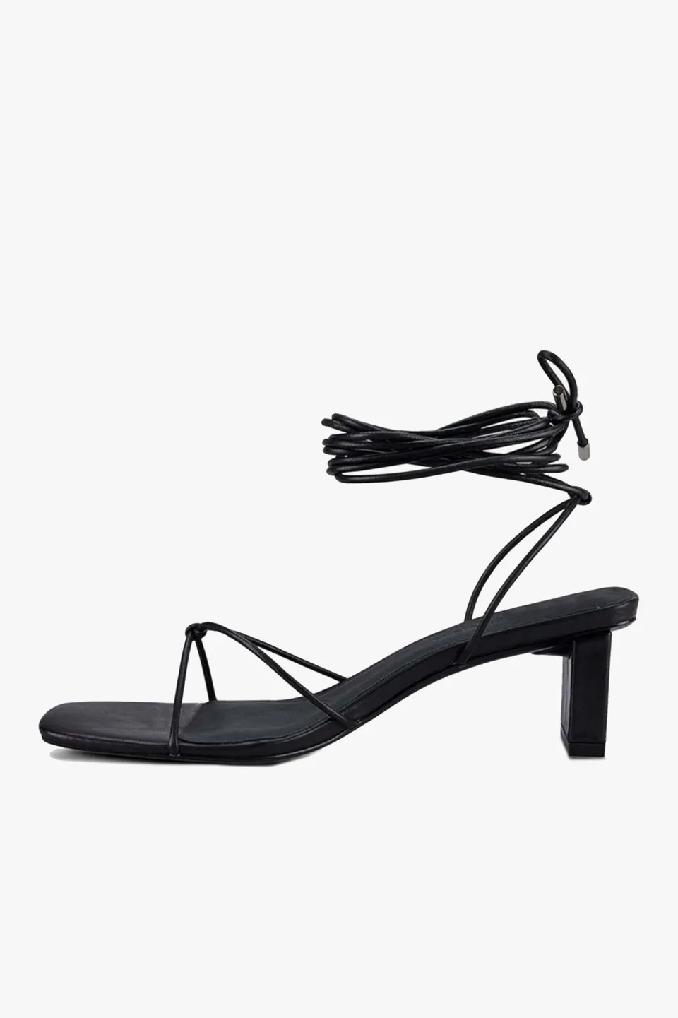 Sol Sana Honey Black Ankle Strap Mid Heel