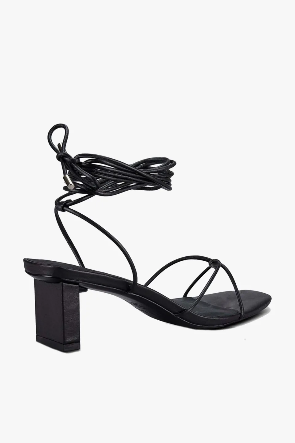 Sol Sana Honey Black Ankle Strap Mid Heel