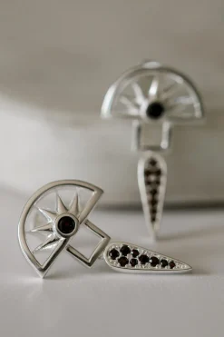 Silver Linings Horizon Silver Half Sun with Drop Earring EOL