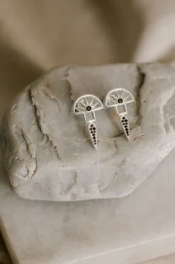 Silver Linings Horizon Silver Half Sun with Drop Earring EOL