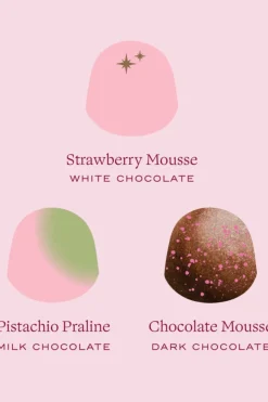 House of Chocolate Hugs + Kisses Three Piece Bonbon Selection