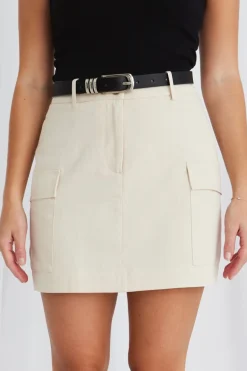 Ivy + Jack Idyllic Ivory Cotton Utility Mini Skirt
