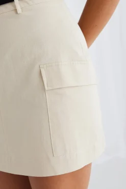 Ivy + Jack Idyllic Ivory Cotton Utility Mini Skirt