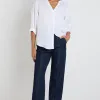 By Rosa. Imperial Indigo Flat Front Wide Leg Jean
