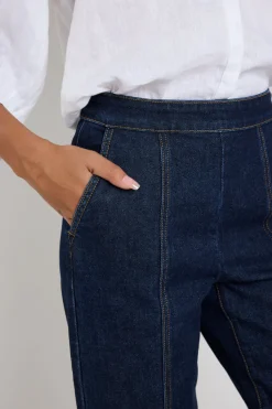 By Rosa. Imperial Indigo Flat Front Wide Leg Jean