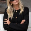 Stories be Told Imprint Black Soft Knit Crewneck Cardigan