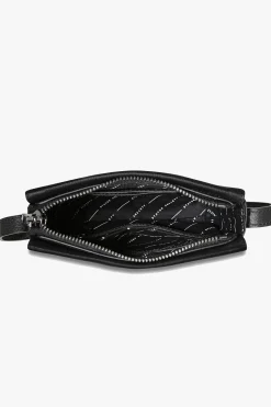 Status Anxiety In Her Command Curved Base Black Cross Body Bag With Stud Detail