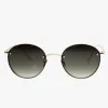 Reality Eyewear Instant Karma Two Round Frameless Gold With Smoke Lens Sunglasses