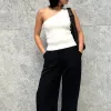 Among the Brave Instinctive Black Recycled Stretch Back Wide Leg Pant