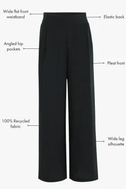 Among the Brave Instinctive Black Recycled Stretch Back Wide Leg Pant