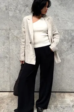 Among the Brave Instinctive Black Recycled Stretch Back Wide Leg Pant