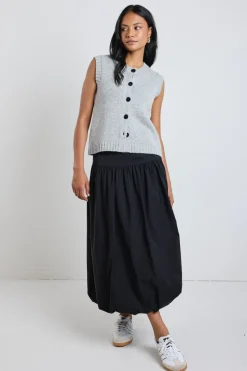 Stories be Told Intensity Black Bubble Midi Skirt