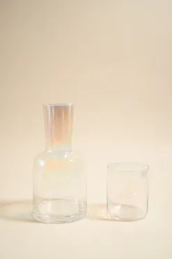 Willow u0026 Mae Iridescent Carafe with Drinking Glass