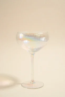 Willow u0026 Mae Iridescent Ripple Wide Champagne Wine Glass