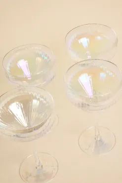Willow u0026 Mae Iridescent Ripple Wide Champagne Wine Glass