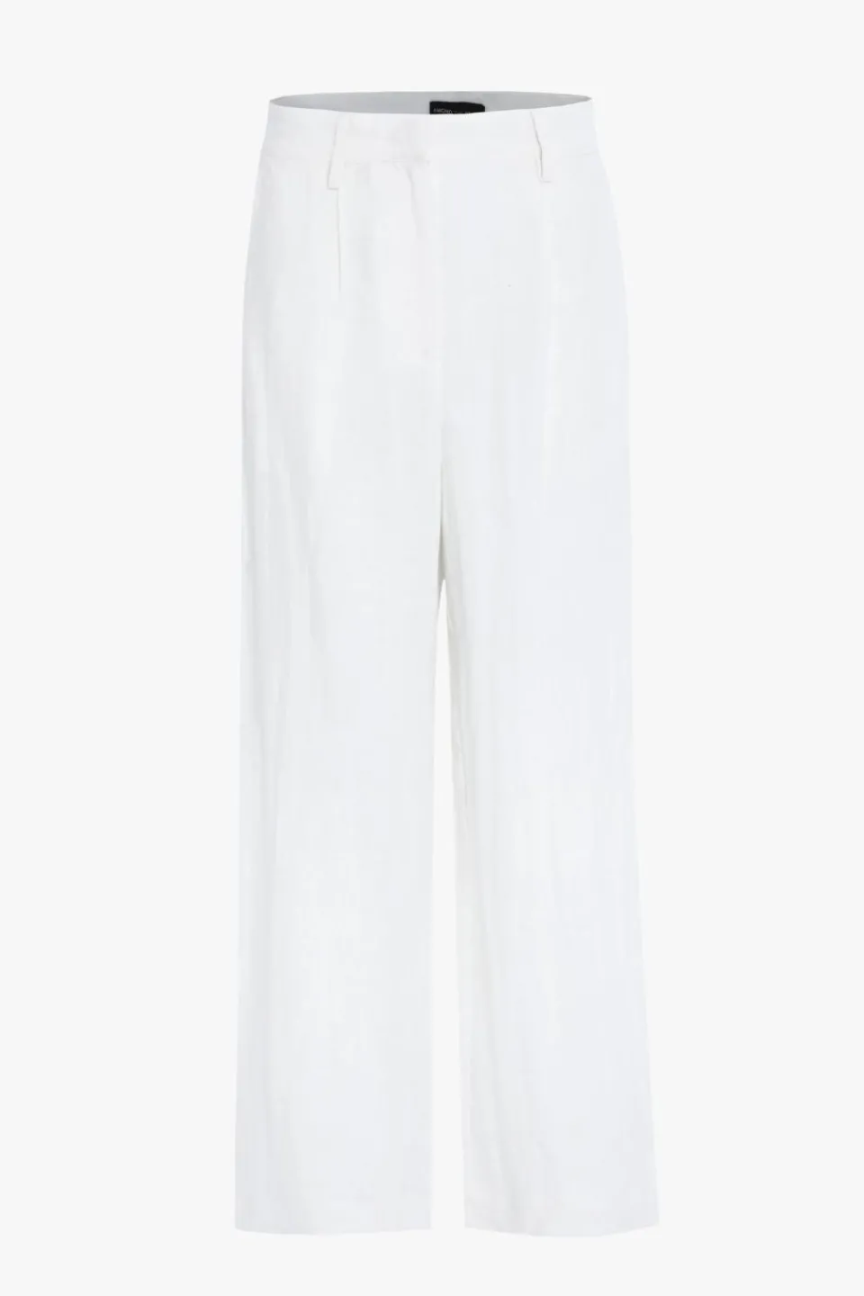 RE:UNION Label Island Ivory Linen Viscose Pleat Front Wide Leg Pant
