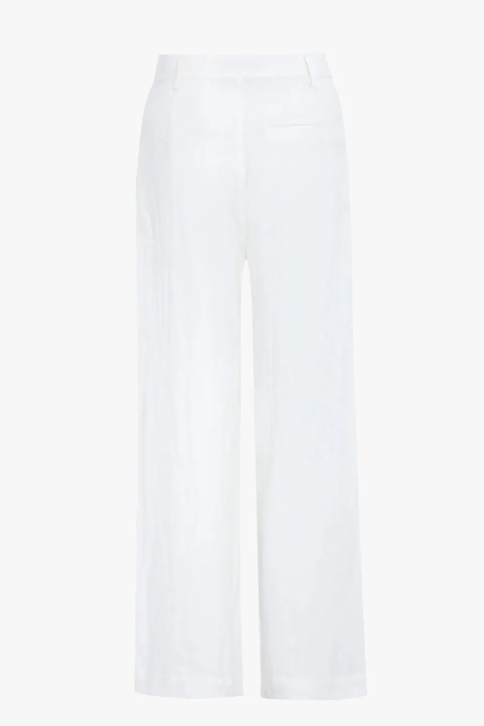 RE:UNION Label Island Ivory Linen Viscose Pleat Front Wide Leg Pant