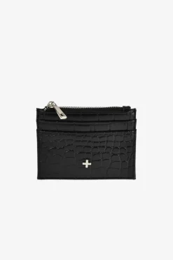 Peta + Jain Ivy Black Silver Croc Wallet